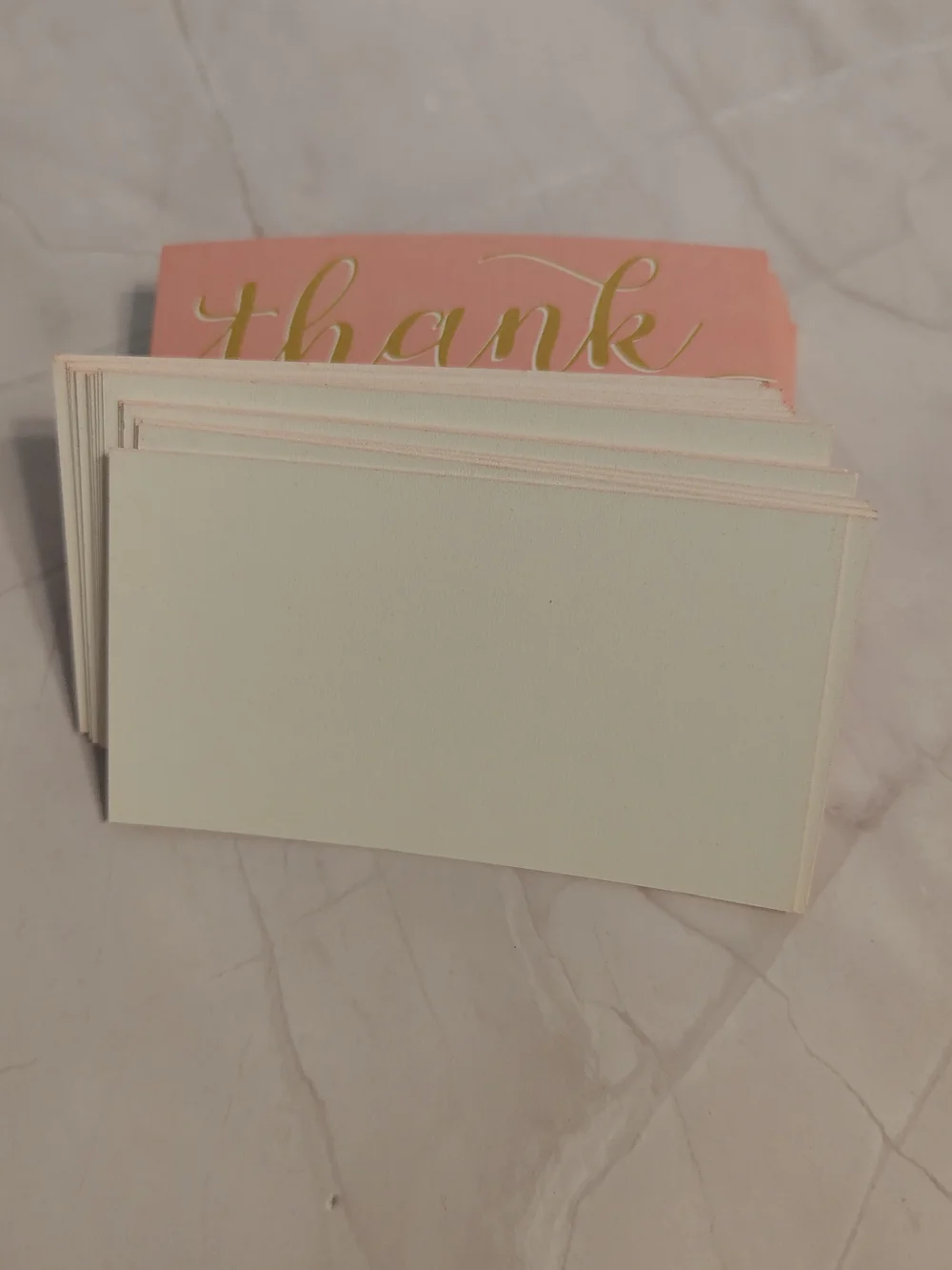 50 Pink & Gold Thank You Cards and Stickers- For Small Businesses